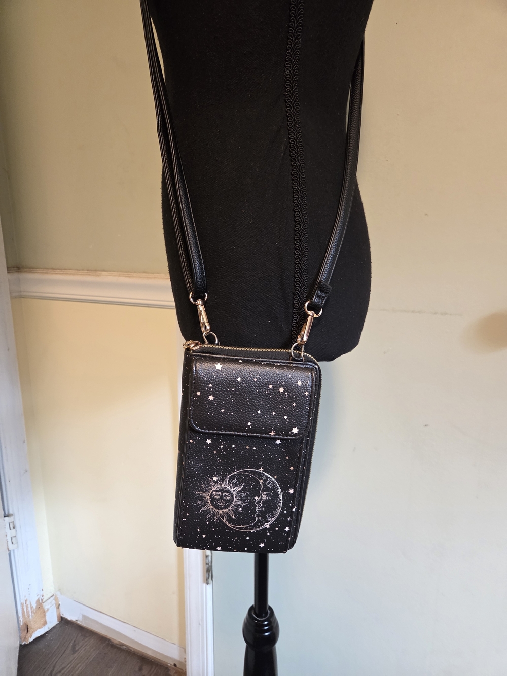 Black Celestial Crossbody Phone Bag